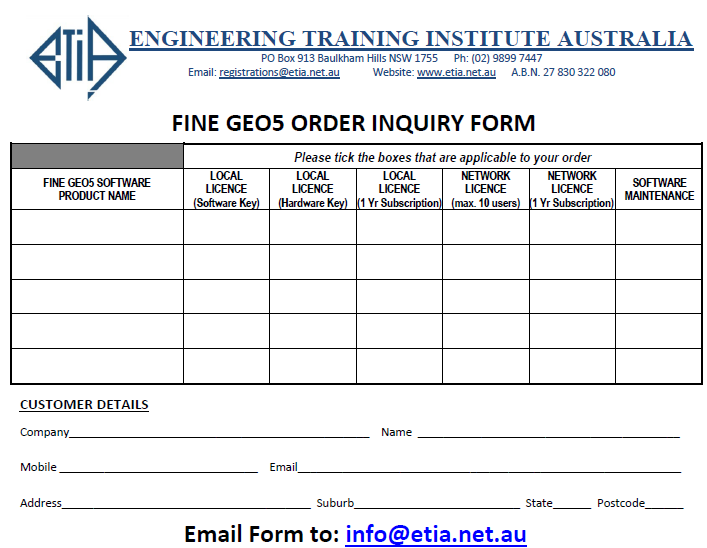 Fine Order Inquiry Form